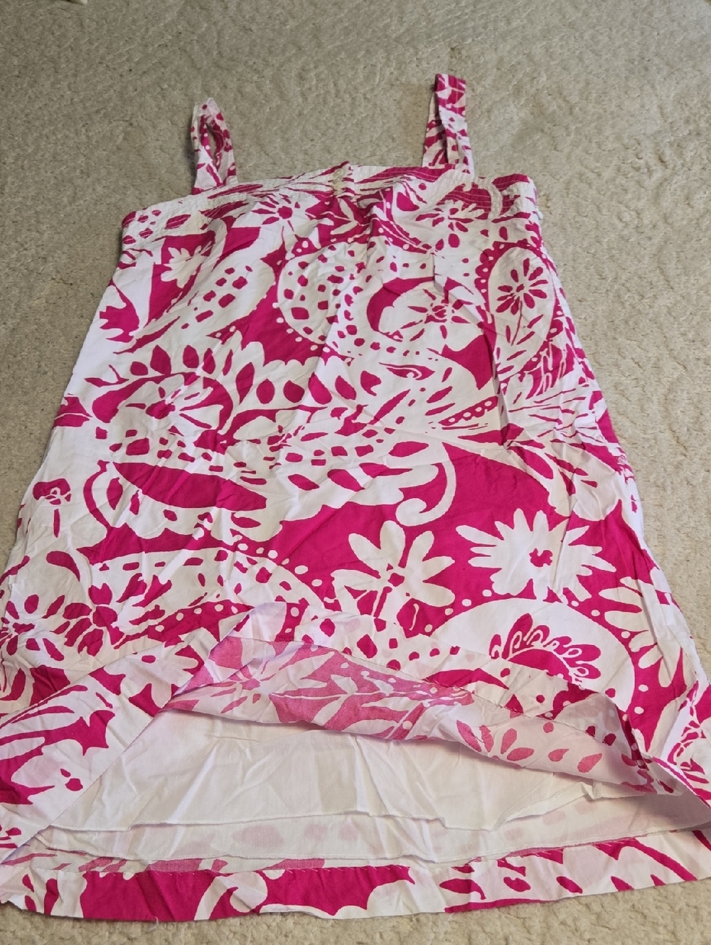J. Crew Pink and White Floral Lined 100% Cotton Sun Dress